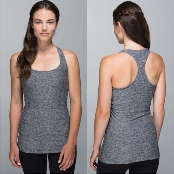 LULULEMON Cool Racerback Heathered Grey Tank Top- - Picture 1 of 8